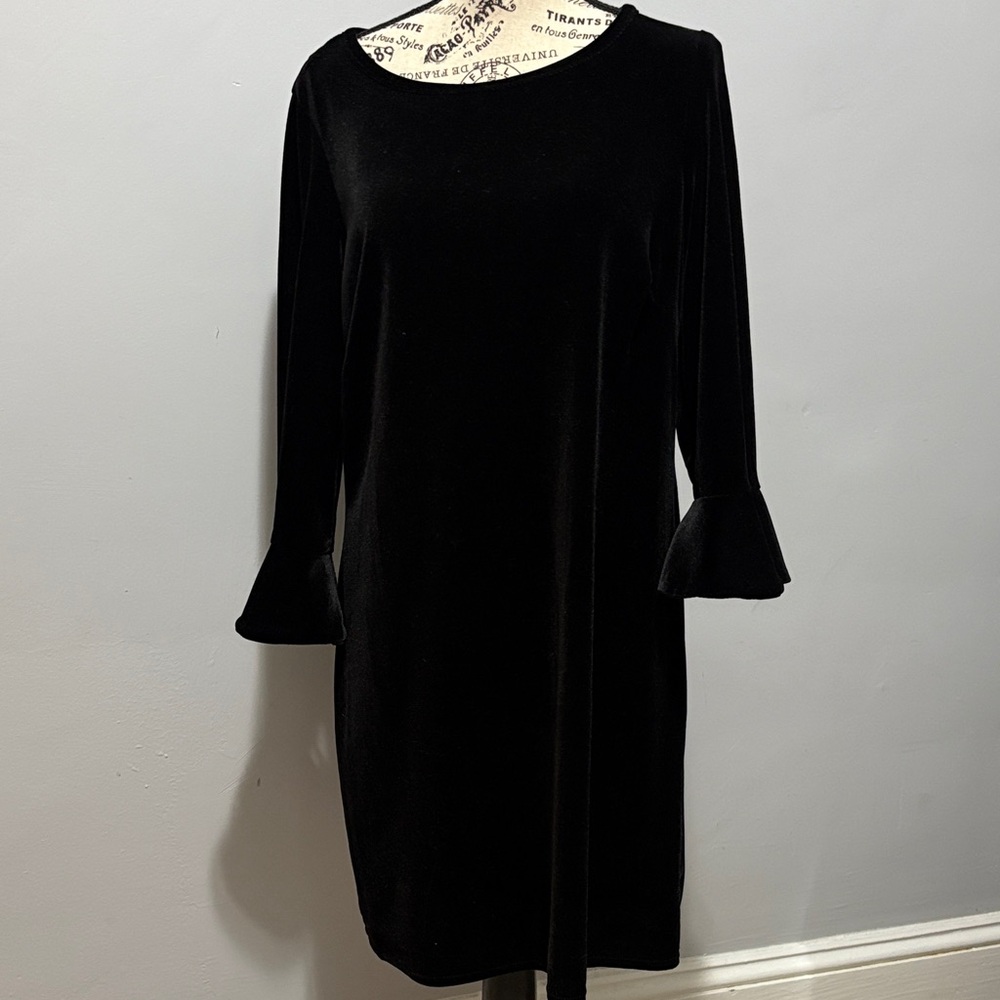 Laundry By Shelli Segal Black Long Sleeve Dress